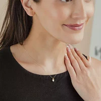 Diamond Blossom (G Womens Diamond Accent Lab Grown White Diamond 10K Gold Pear 18 Inch Pendant Necklace