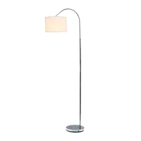 Simple Designs Arched Brushed Nickel Floor Lamp