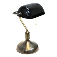 Simple Designs Executive Banker's Desk Lamp with Glass Shade