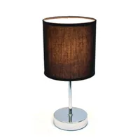 Simple Designs Chrome Mini Basic Table Lamp with Fabric Shade