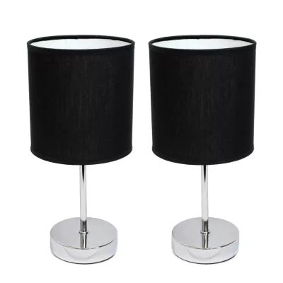 Simple Designs Mini Basic 2 pc Table Lamp Set