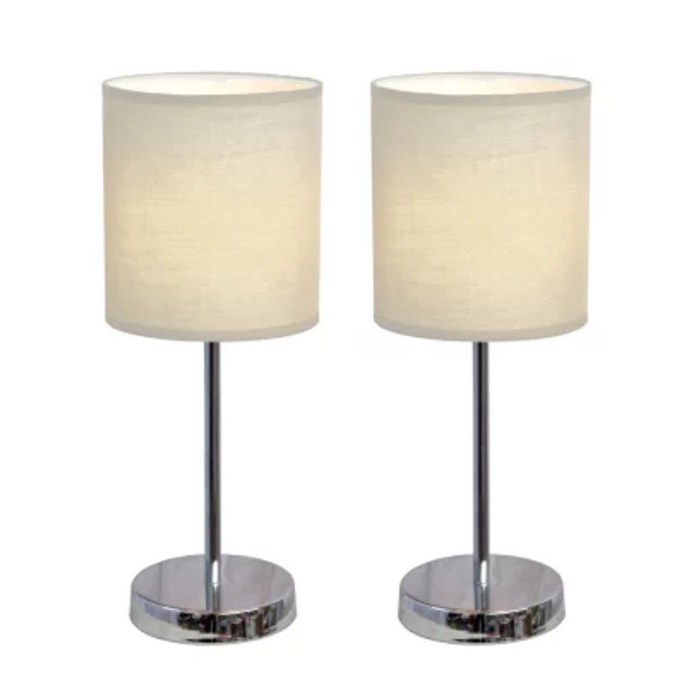 Simple Designs Mini Basic 2 pc Table Lamp Set