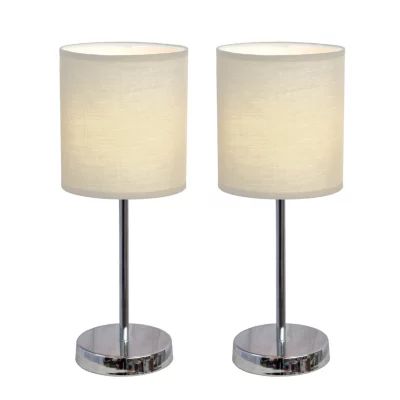 Simple Designs Mini Basic 2 pc Table Lamp Set