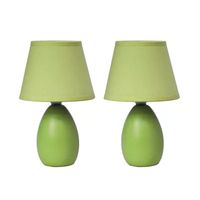 Simple Designs Mini Egg Oval Ceramic Table Lamp 2Pk Set