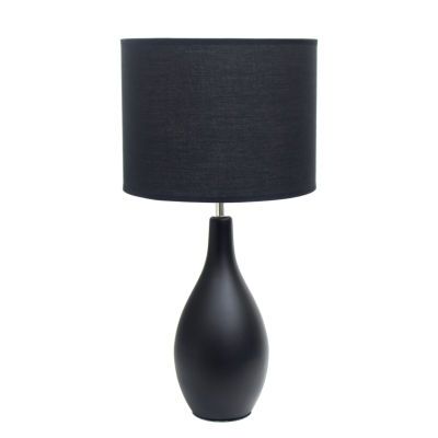 Oval Bowling Pin Base Ceramic Table Lamp