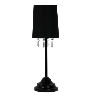 Table Lamp with Fabric Shade and Hanging Acrylic Beads