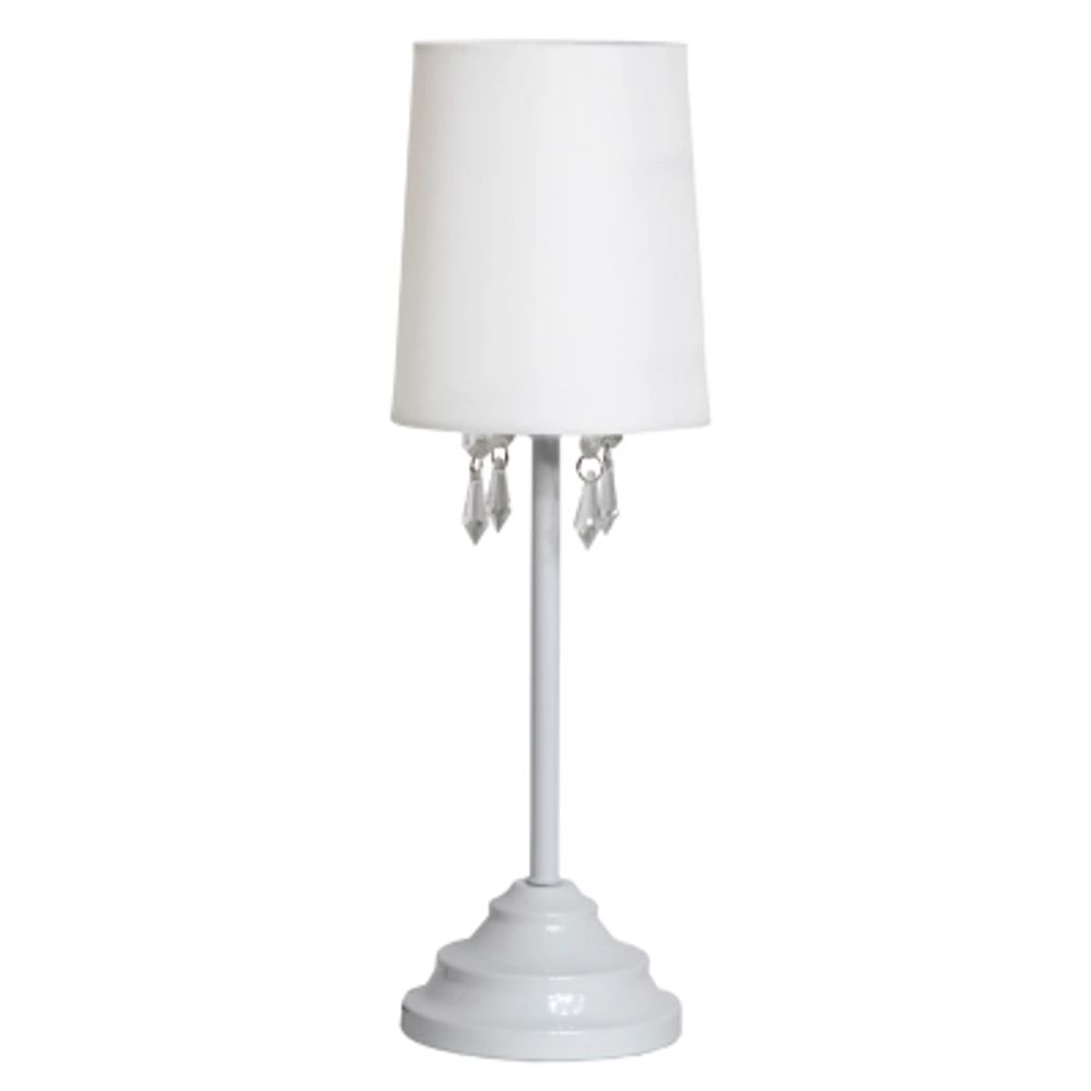 Table Lamp with Fabric Shade and Hanging Acrylic Beads