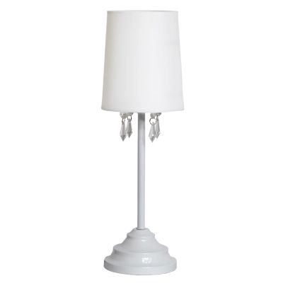 Table Lamp with Fabric Shade and Hanging Acrylic Beads