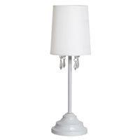 Table Lamp with Fabric Shade and Hanging Acrylic Beads