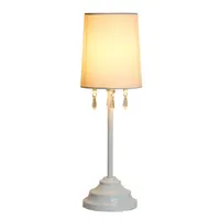 Table Lamp with Fabric Shade and Hanging Acrylic Beads