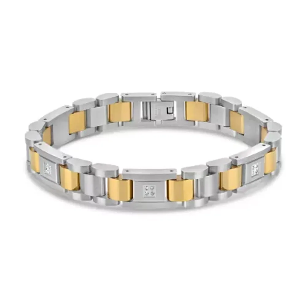 Stainless Steel 8 3/4 Inch Solid Link Bracelet