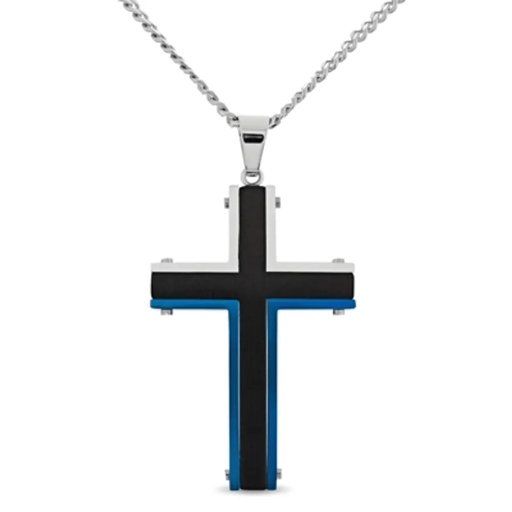 Mens Cross Pendant Necklace