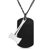 Mens Dog Tag Pendant Necklace