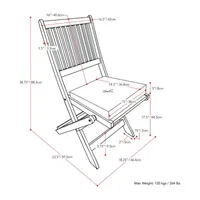 Miramar Hardwood Outdoor Folding Dining Chairs, Set of 2