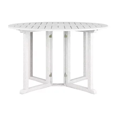 Miramar 47" Solid Wood Folding Drop Leaf Outdoor Patio Dining Table