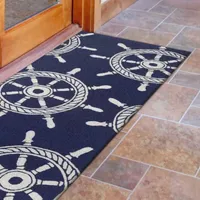 Liora Manne Frontporch Ship Wheel Hand Tufted Rectangular Rugs & Floor Coverings Washable Indoor Outdoor Accent