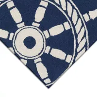 Liora Manne Frontporch Ship Wheel Hand Tufted Rectangular Rugs & Floor Coverings Washable Indoor Outdoor Accent