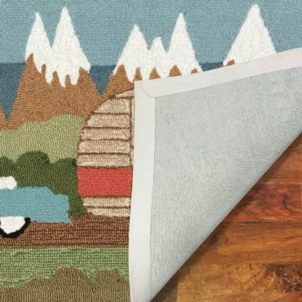 Liora Manne Frontporch Camping Dog Hand Tufted Rectangular Rugs & Floor Coverings Washable Indoor Outdoor Accent Rugs