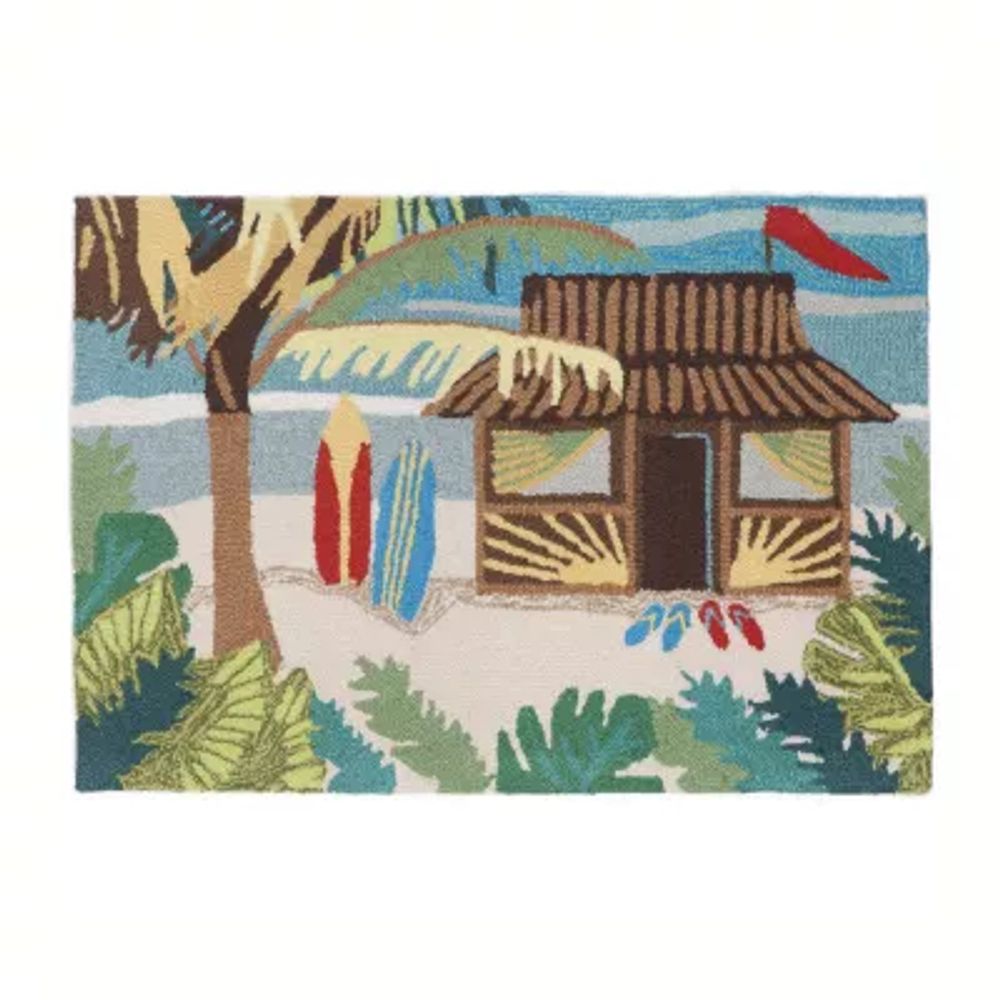 Liora Manne Frontporch Tiki Hut Hand Tufted Washable Indoor Outdoor Rectangular Accent Rug