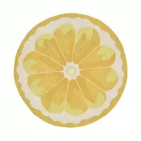 Liora Manne Frontporch Lemon Slice Hand Tufted Washable Indoor Outdoor Round Accent Rug