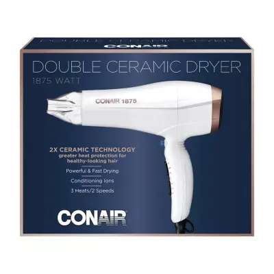 Conair Double Ceramic White And Rose Gold Hair Dryer