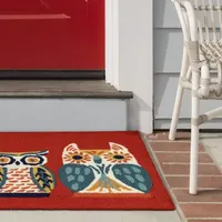 Liora Manne Frontporch What A Hoot Hand Tufted Rectangular Rugs & Floor Coverings Washable Indoor Outdoor Accent