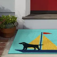 Liora Manne Frontporch Sailing Dog Hand Tufted Rectangular Rugs & Floor Coverings Washable Indoor Outdoor Accent Rugs