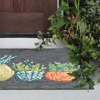 Liora Manne Frontporch Happy Plant Hand Tufted Rectangular Rugs & Floor Coverings Washable Indoor Outdoor Accent