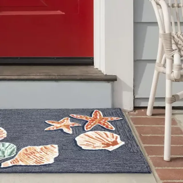 Gulls Sand Coastal Hand Hooked Indoor Outdoor Mats by Liora Manne