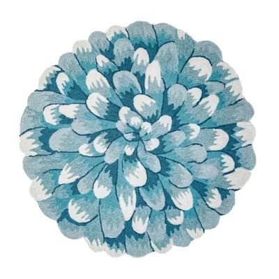 Liora Manne Frontporch Mum Hand Tufted Washable Indoor Outdoor Round Accent Rug