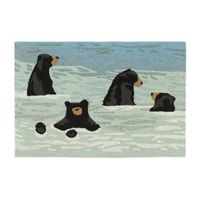 Liora Manne Frontporch Bathing Bears Hand Tufted Washable Indoor Outdoor Rectangular Accent Rug