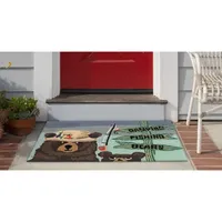 Liora Manne Frontporch Fishing Bears Hand Tufted Washable Indoor Outdoor Rectangular Accent Rug