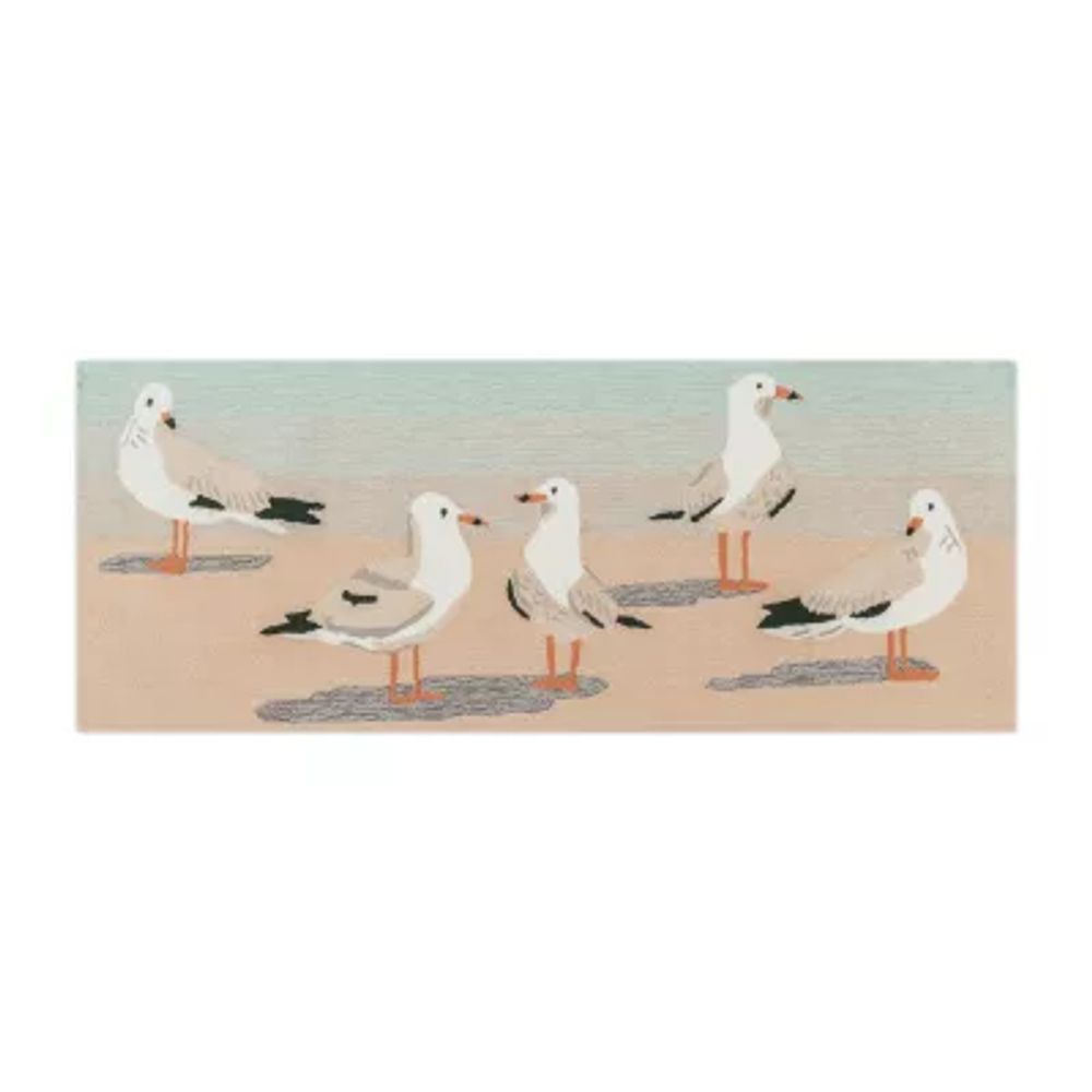 Liora Manne Frontporch Gulls Hand Tufted Rectangular Rugs & Floor Coverings Washable Indoor Outdoor Accent