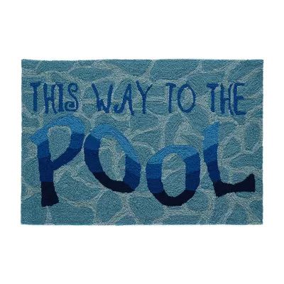 Liora Manne Frontporch This Way To The Pool Hand Tufted Rectangular Rugs & Floor Coverings Washable Indoor Outdoor Accent Rugs