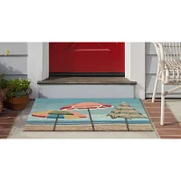 Liora Manne Frontporch Beach Umbrellas Hand Tufted Rectangular Rugs & Floor Coverings Washable Indoor Outdoor Accent