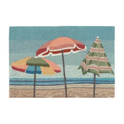 Liora Manne Frontporch Beach Umbrellas Hand Tufted Washable Indoor Outdoor Rectangular Accent Rug