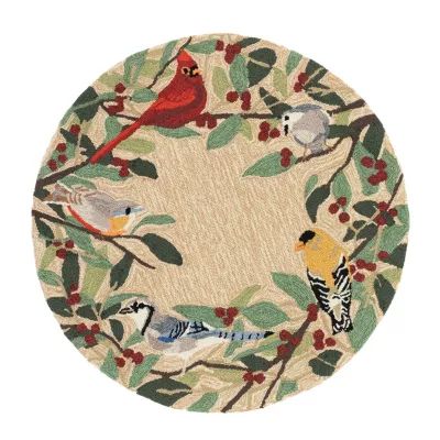 Liora Manne Frontporch Bird Border Hand Tufted Rectangular Rugs & Floor Coverings Washable Indoor Outdoor Accent