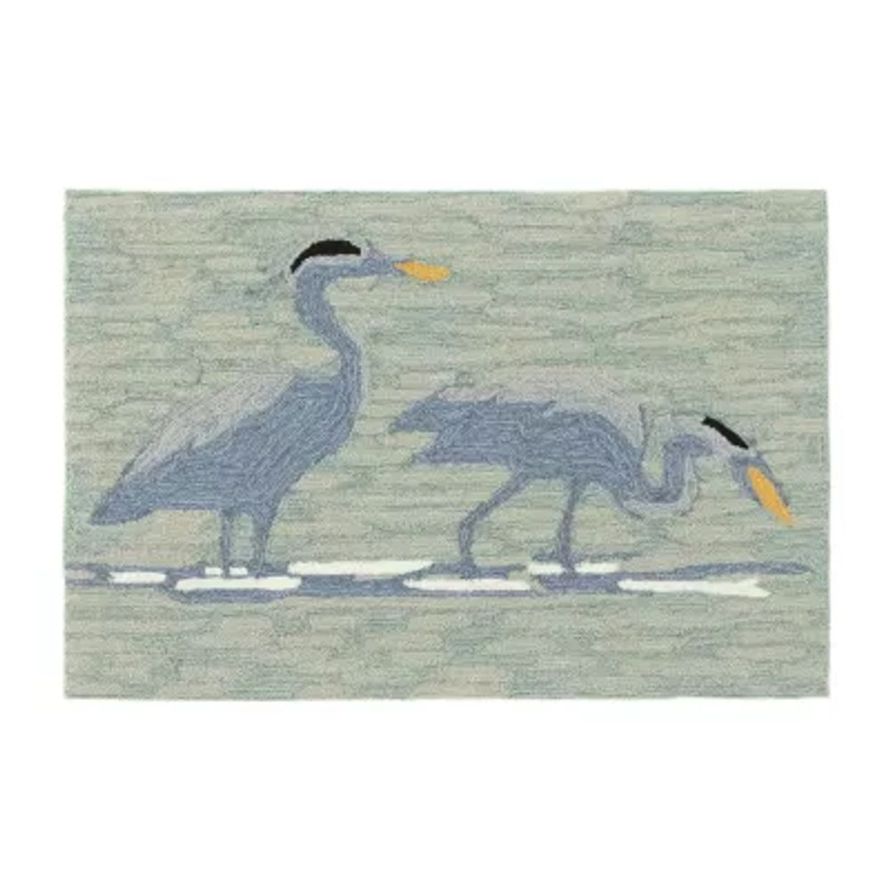 Liora Manne Frontporch Heron Lake Hand Tufted Rectangular Rugs & Floor Coverings Washable Indoor Outdoor Accent