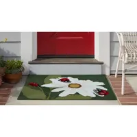 Liora Manne Frontporch Ladybugs Hand Tufted Washable Indoor Outdoor Rectangular Accent Rug