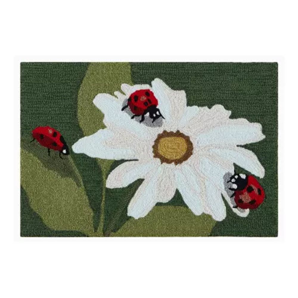 Liora Manne Frontporch Ladybugs Hand Tufted Washable Indoor Outdoor Rectangular Accent Rug