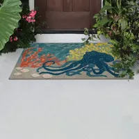 Liora Manne Frontporch Octopus Hand Tufted Rectangular Rugs & Floor Coverings Washable Indoor Outdoor Accent