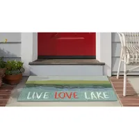 Liora Manne Frontporch Live Love Lake Hand Tufted Rectangular Rugs & Floor Coverings Washable Indoor Outdoor Accent