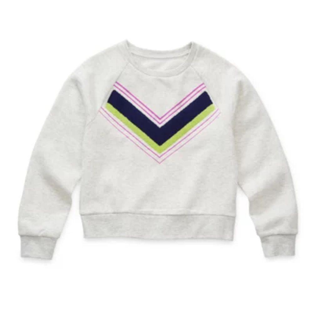 Thereabouts Little & Big Girls Round Neck Long Sleeve Sweatshirt