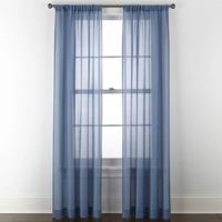 Home Expressions Remy Solid Rod Pocket Sheer Single Curtain Panel