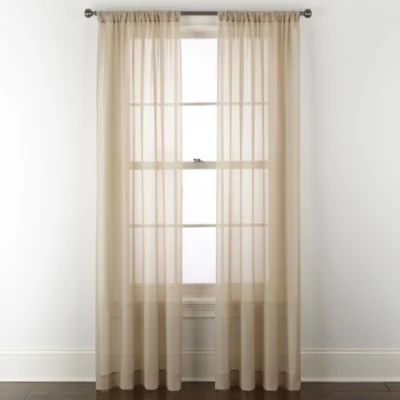 Home Expressions Remy Solid Sheer Rod Pocket Single Curtain Panel