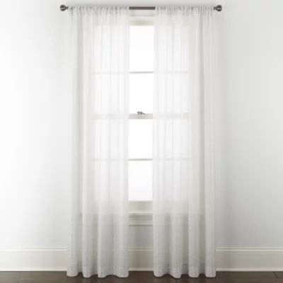 Home Expressions Remy Chevron Sheer Rod Pocket Single Curtain Panel
