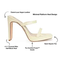Journee Collection Womens Naivee Open Toe Block Heel Pumps
