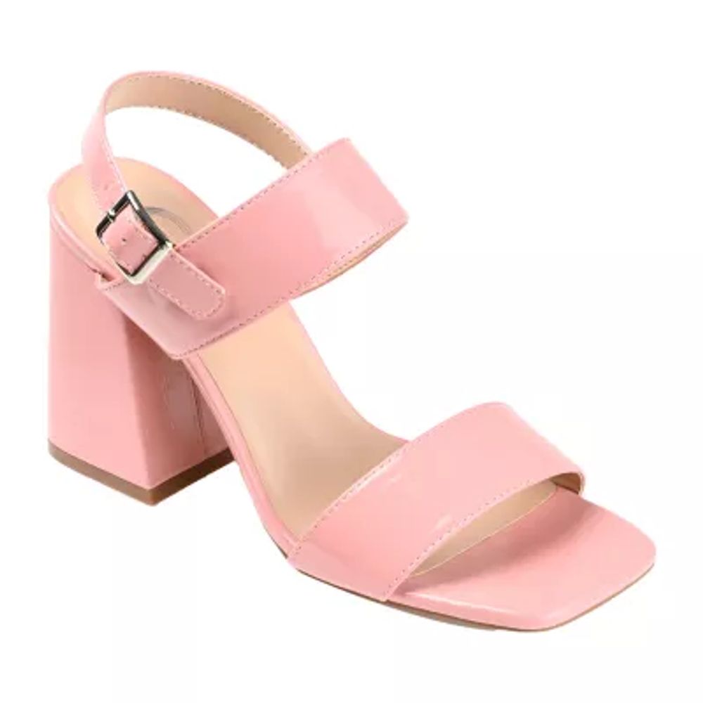 Journee Collection Womens Adras Open Toe Block Heel Pumps