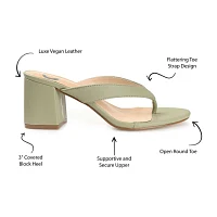 Journee Collection Womens Alika Open Toe Block Heel Pumps