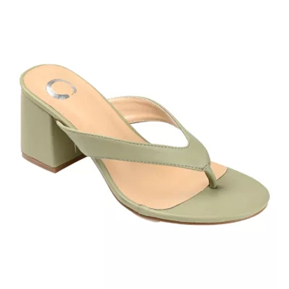 Journee Collection Womens Alika Open Toe Block Heel Pumps